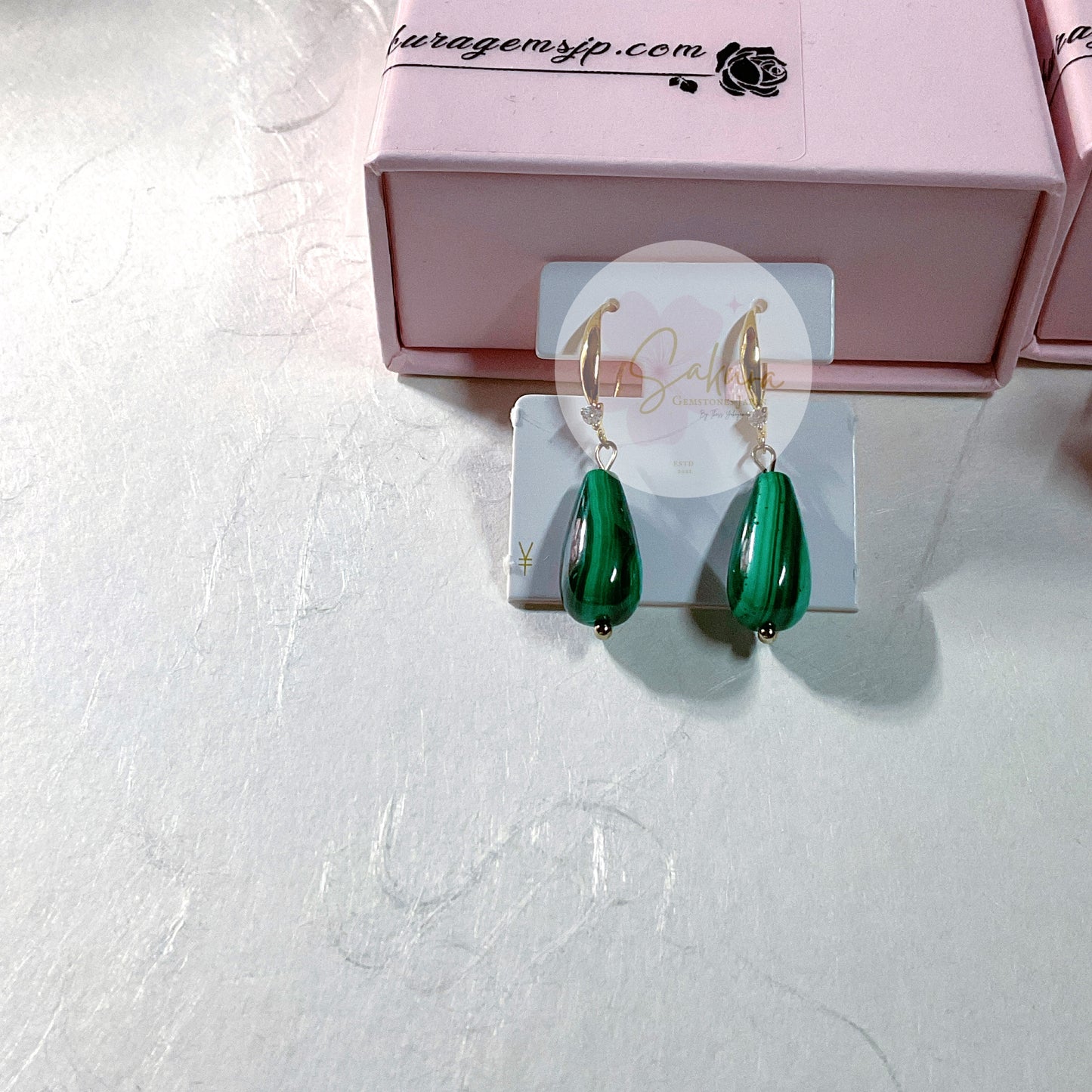 Malachite Designed Earrings s925 Sterling Silver