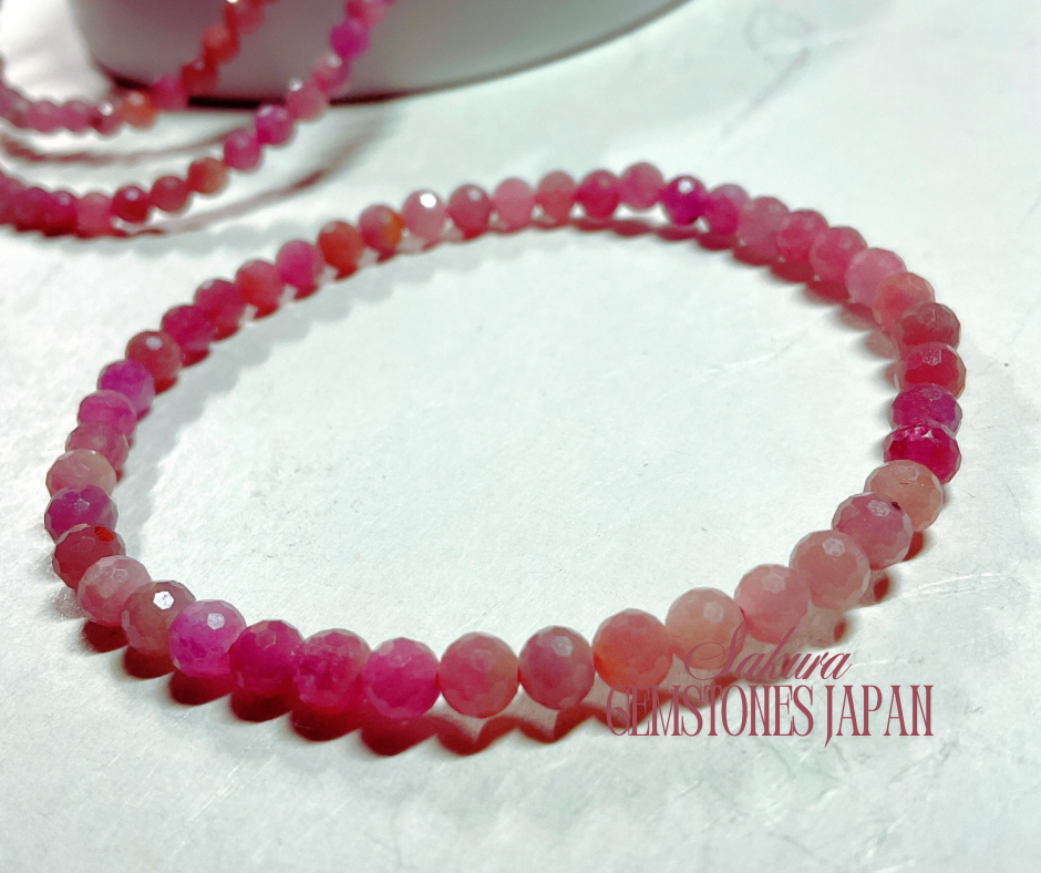 Natural Stone RUBY (faceted cut) Bracelet