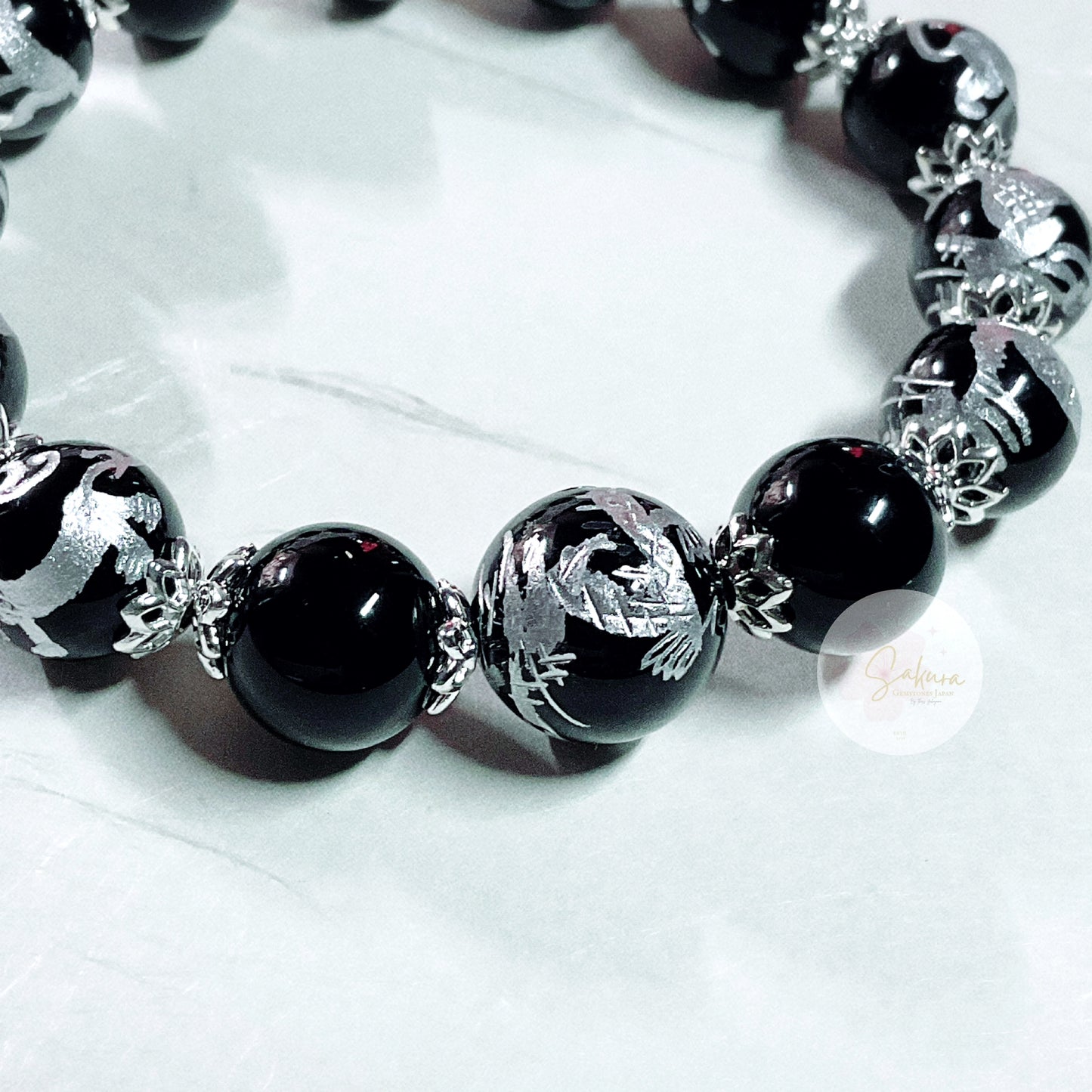 BLACK ONYX ~ IMPERIAL DRAGON w/ 9Son’s in carvings