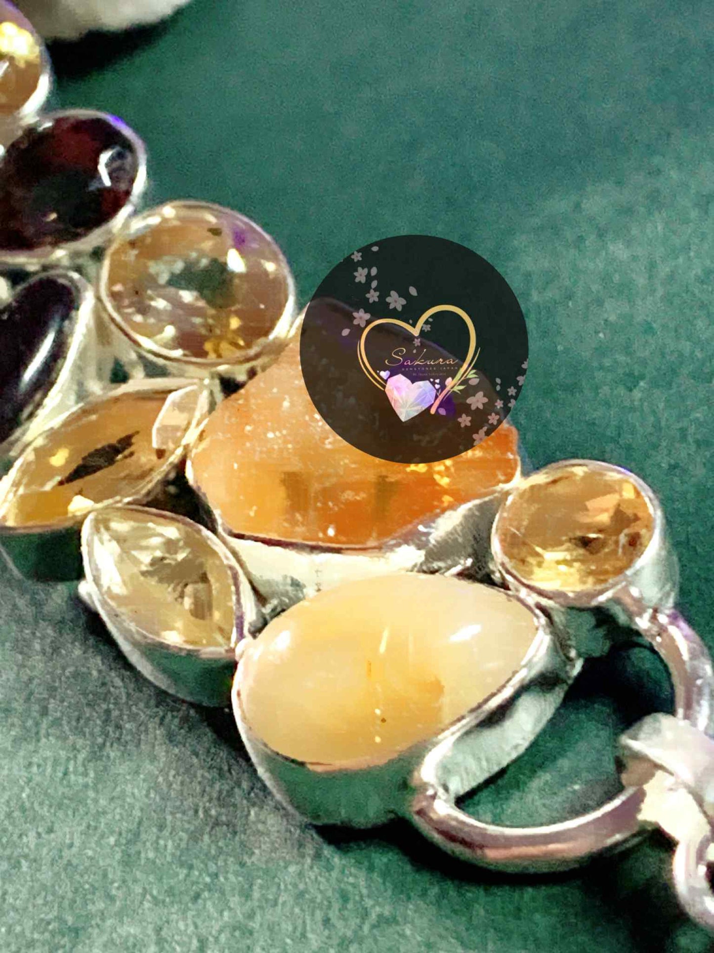 Citrine x Chunky Raw Citrine x Golden Obsidian x Smoky Quartz x Golden Rutile in Quartz Bracelet