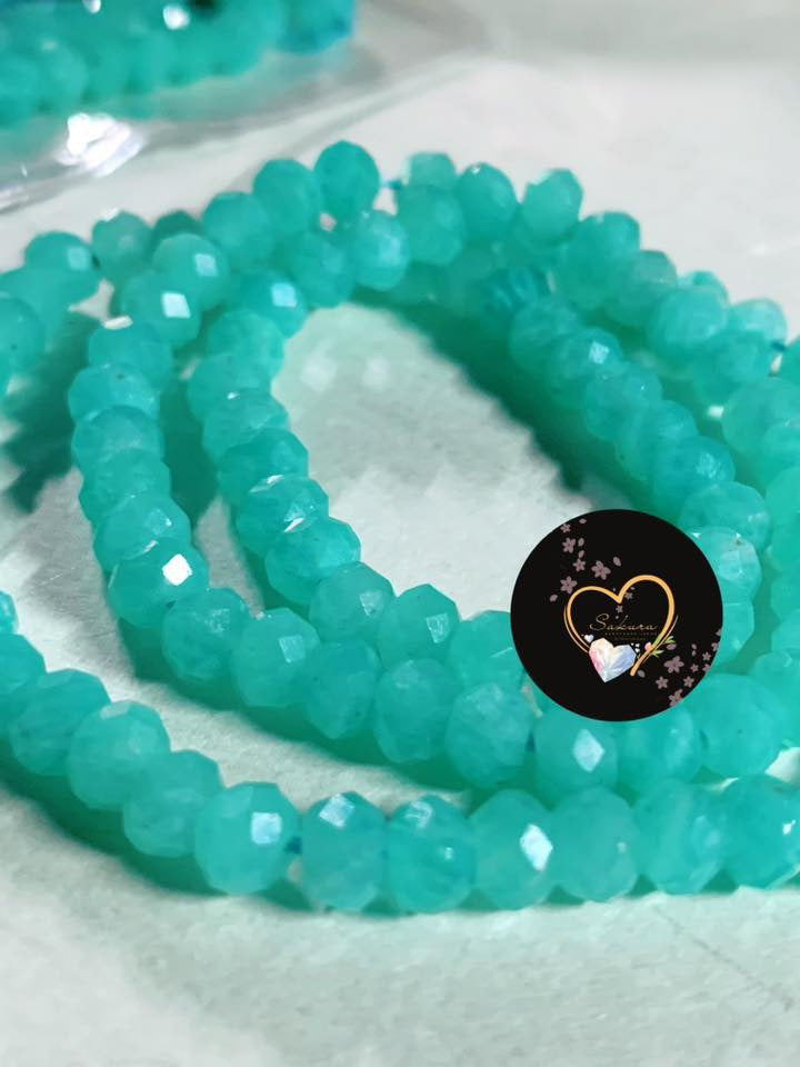AMAZONITE Rondel Faceted Cut Necklace