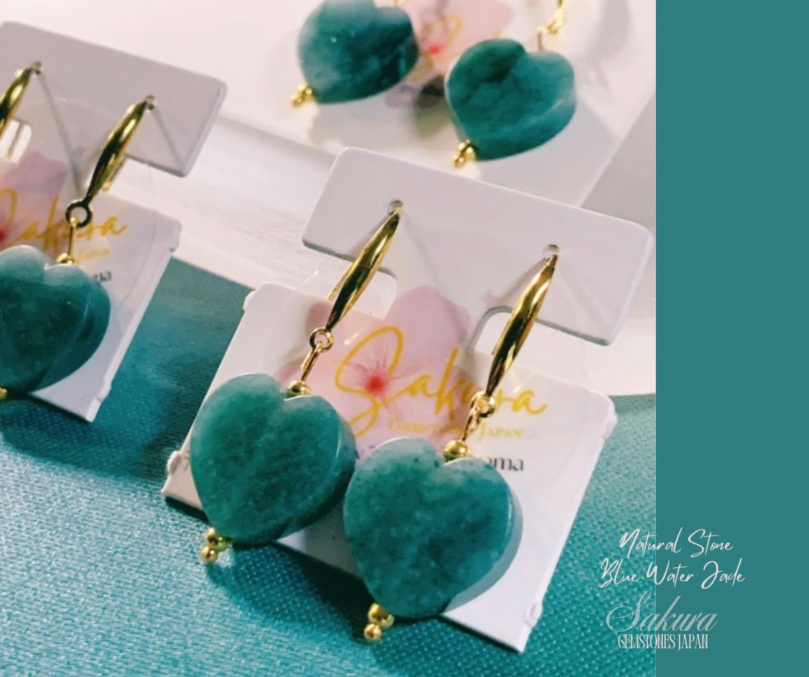 Blue WATER JADE s925 Earrings