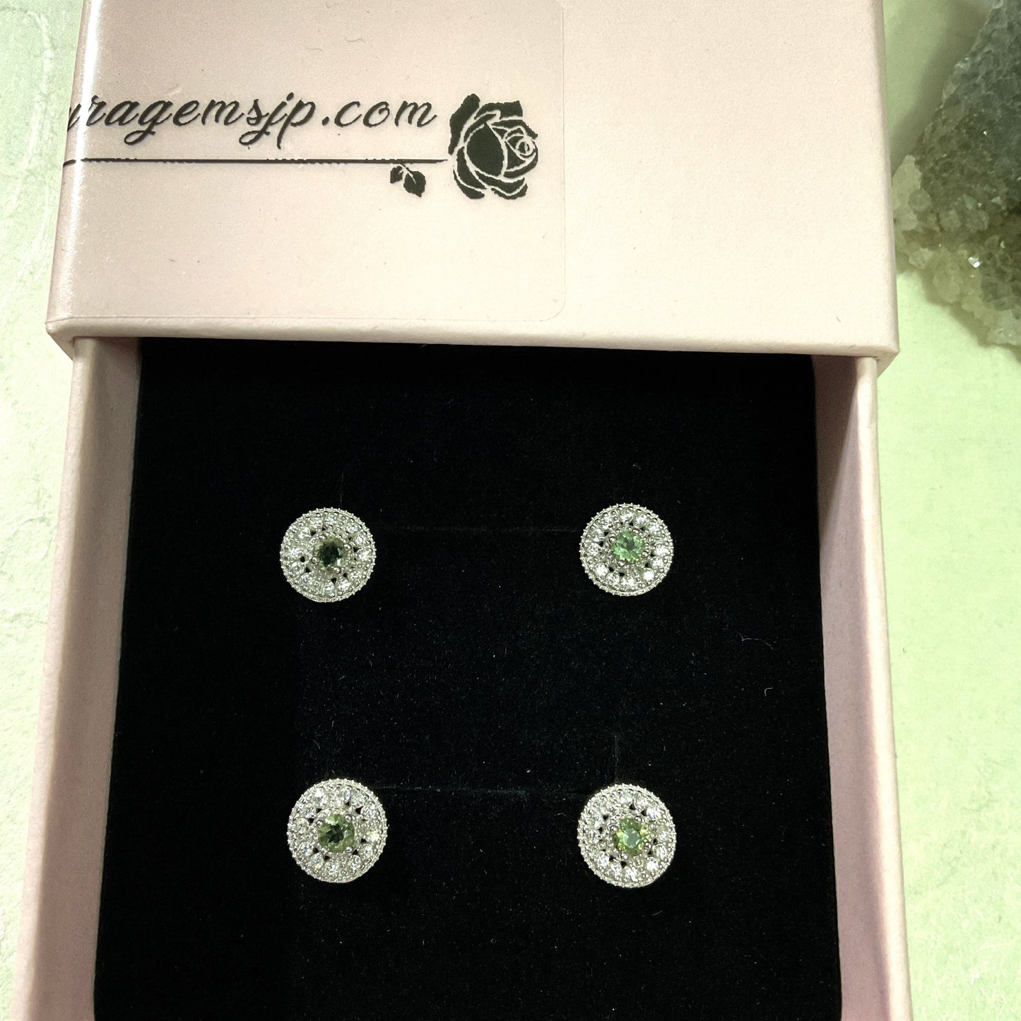 Natural MOLDAVITE s925 settings Earrings