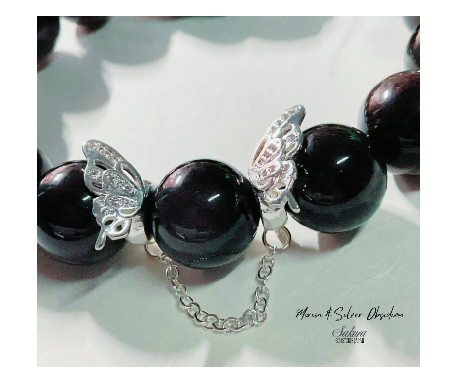 Morion & Silver Obsidian Bracelet ( desabure by: im sakura )