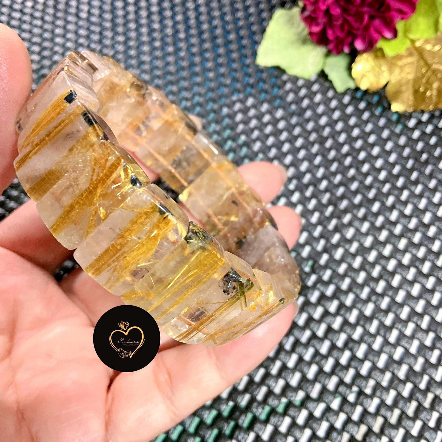 TAI-CHIN Golden Rutile in Quartz
SOFT BANGLE Bracelet ~ for men & women ~