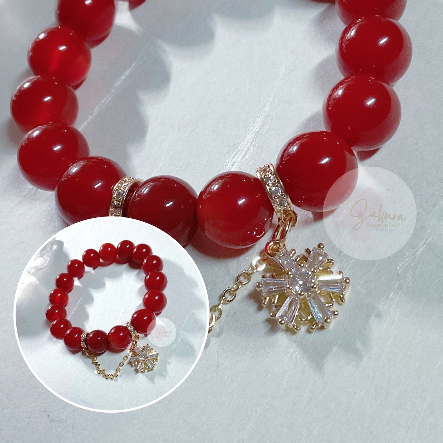 Carnelian 12mm. Round Beads Bracelet