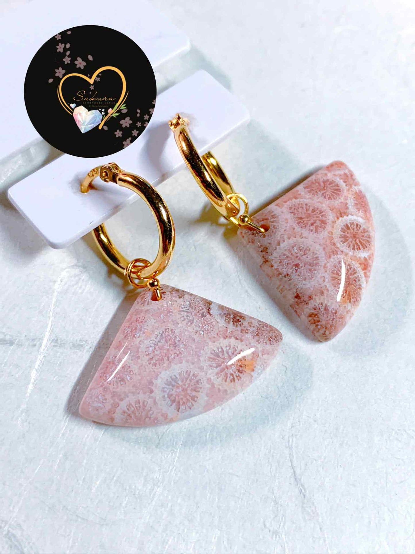 Fossil CORAL🪸 s925 Dangling Earrings