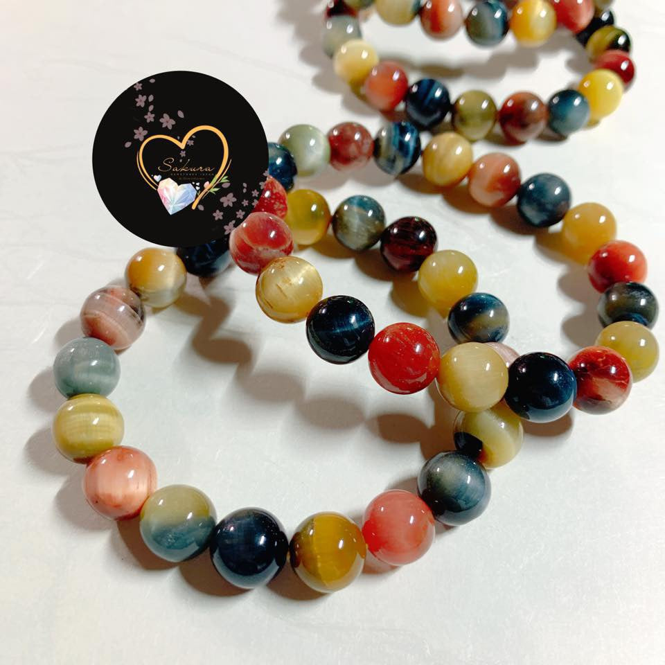 Natural MARUCHI Color Tiger 🐅 Eye Bracelet ( NO Enhancement )