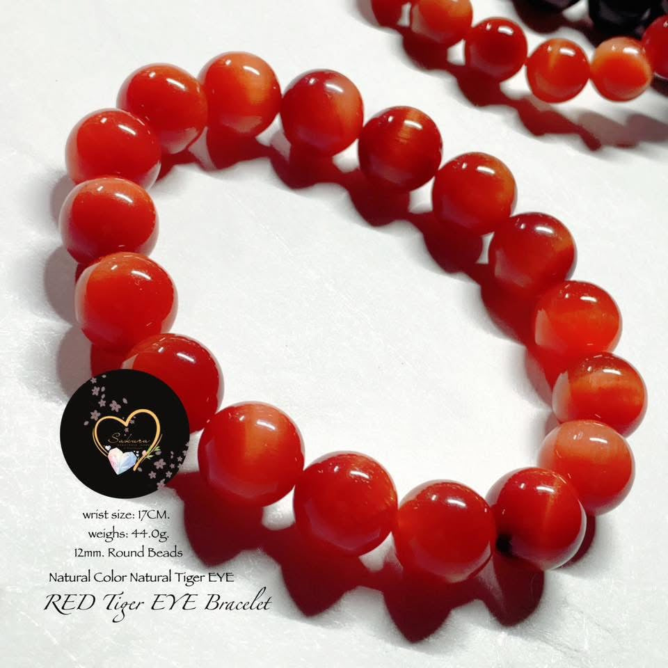 Natural COLOR Natural RED TIGER 🐅 EYE Bracelet ( NO ENHANCEMENT )