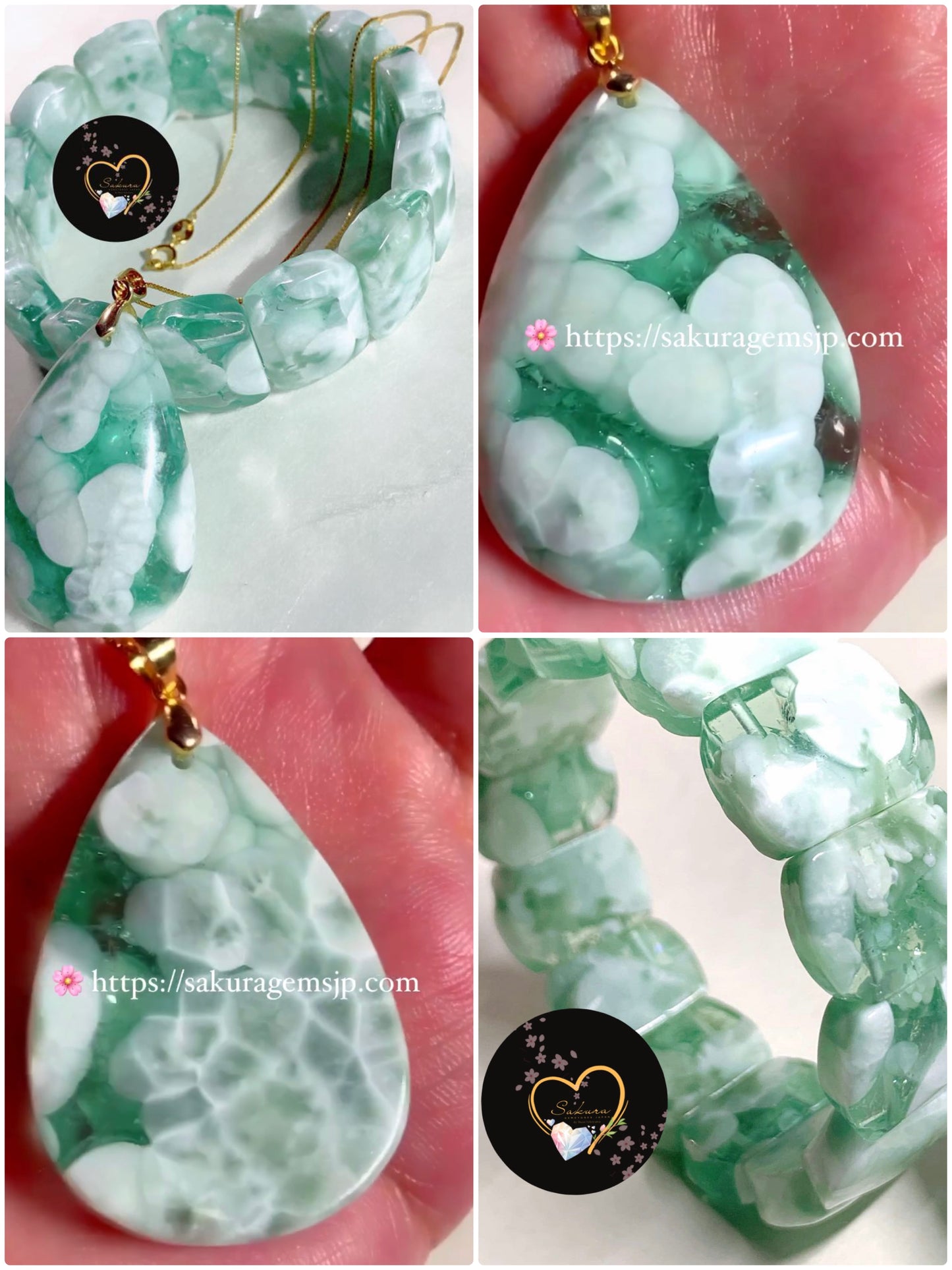 SNOWFLAKE Jade / Green Larimar