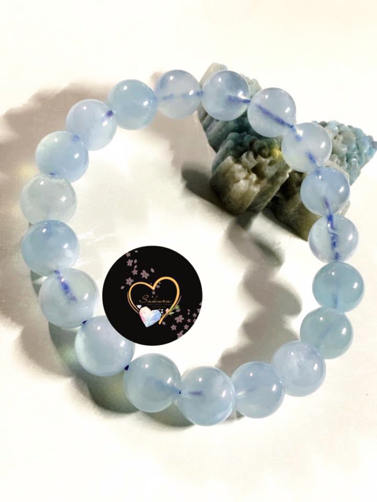 ANGEL 👼 ☁️ Cloud AQUAMARINE Bracelet s925 Silver Necklace Bead ( High Quality Aquamarine )