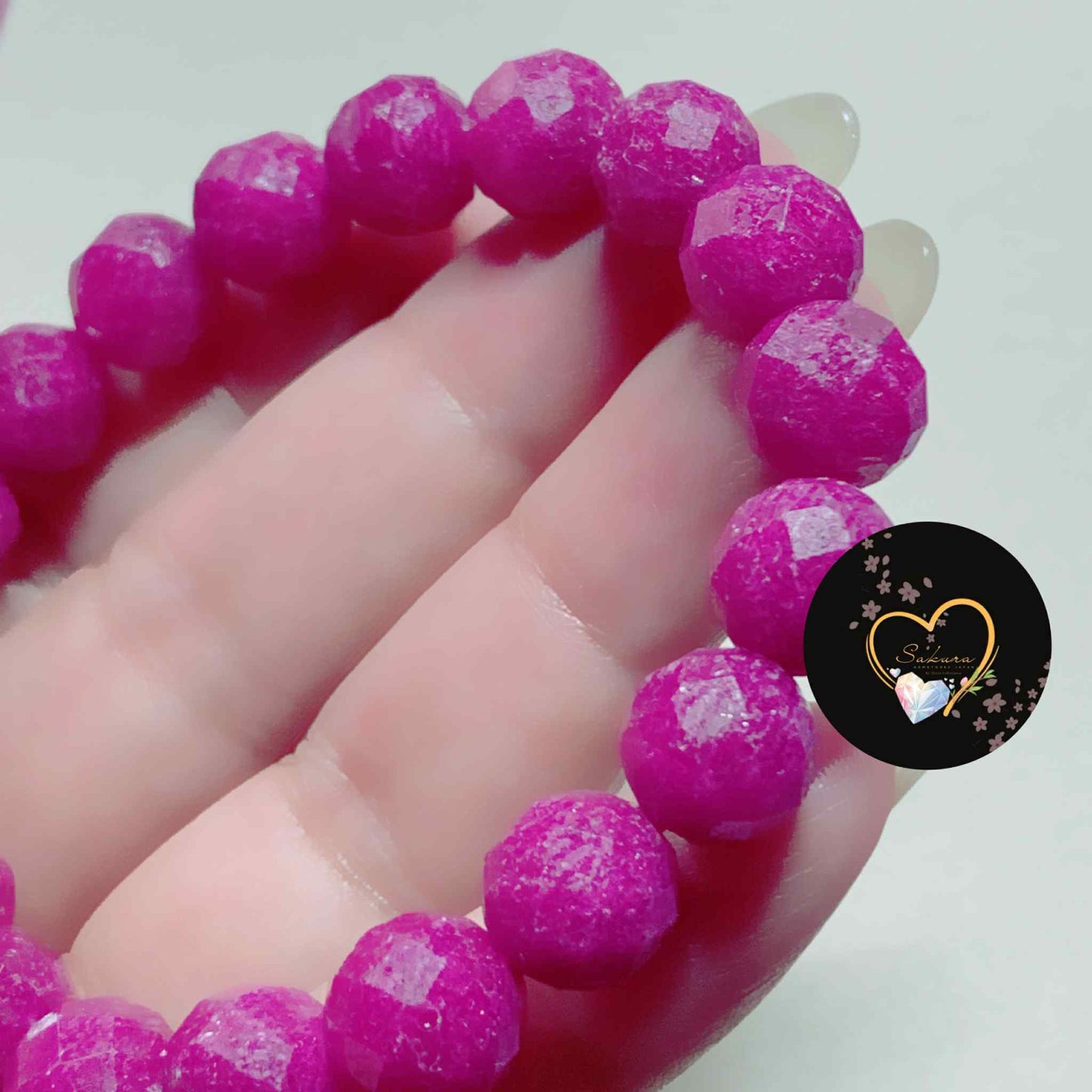 Natural Stone Natural RAW RUBY Bracelet ~rare~ ( NO HEAT TREATMENT )