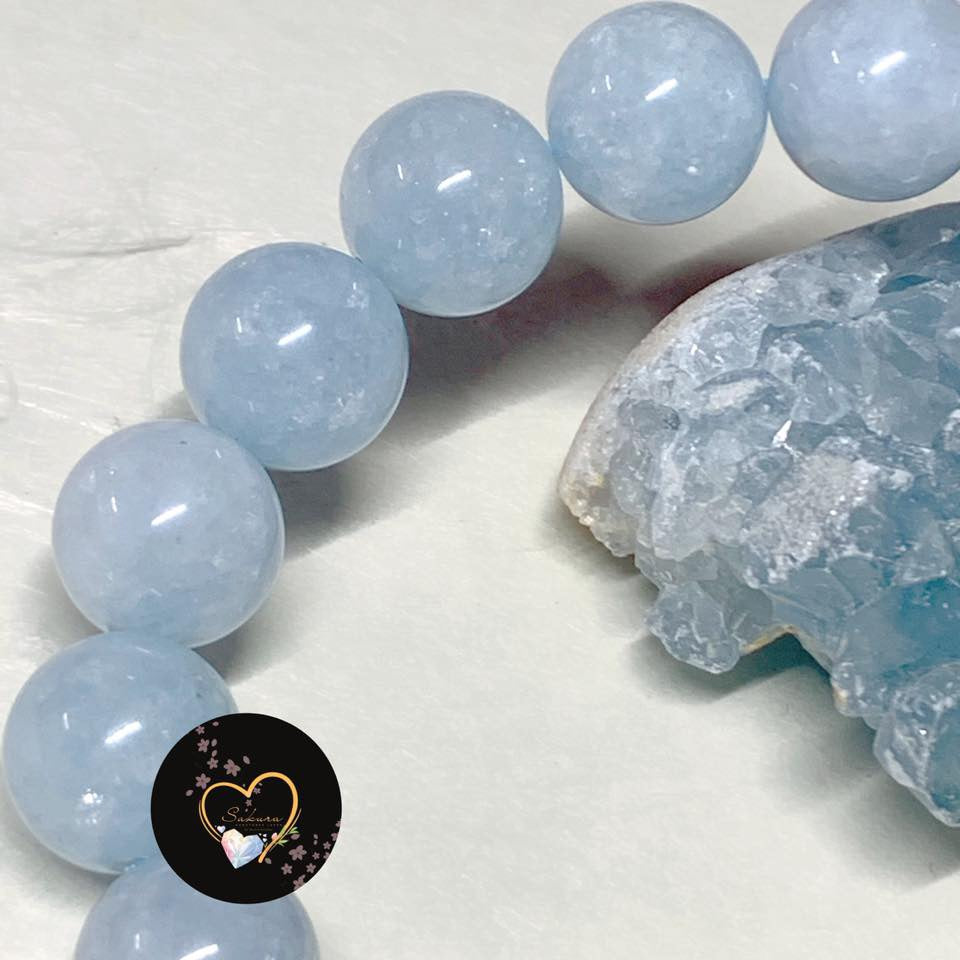 rare✨CELESTITE / Celestine x Moonstone (Desabure Bracelet) design by: iMSAKURA