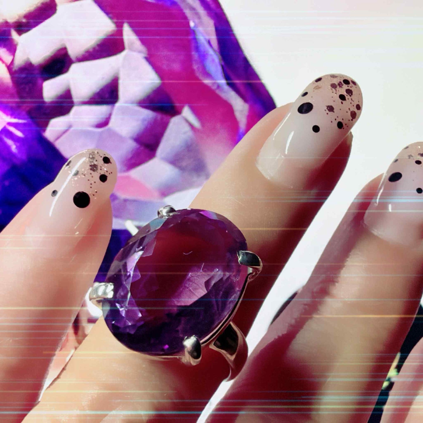 s925 Silver Natural Stone Amethyst Jewelry SET