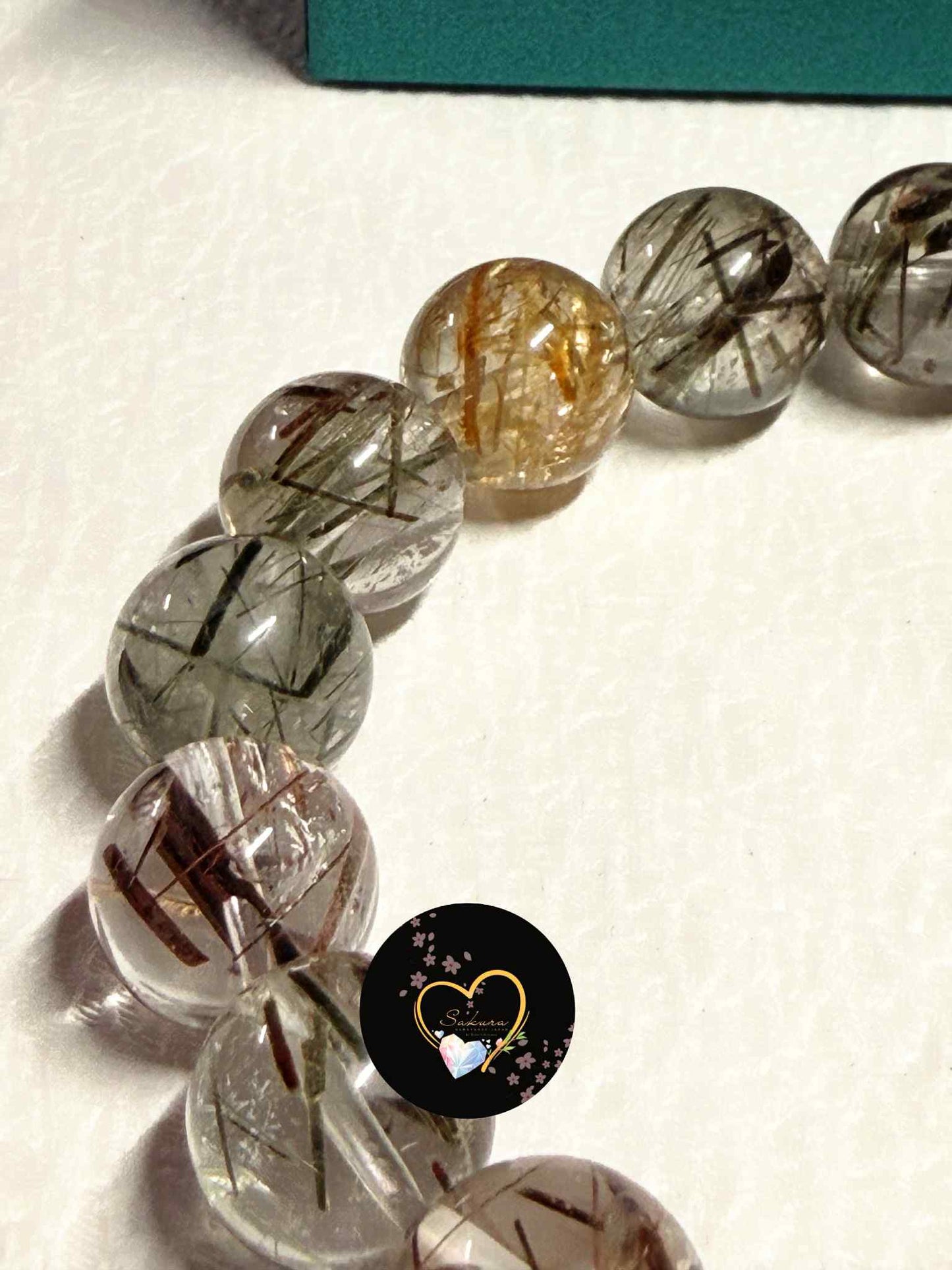 Natural Green Rutile in Quartz