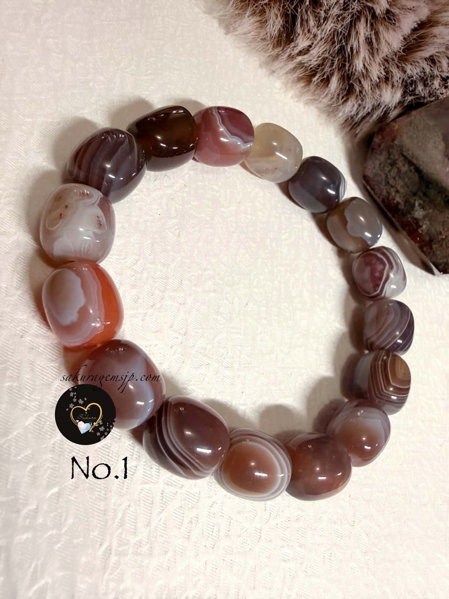 Natural BOTSWANA Agate ( high quality ) Beads Bracelet
