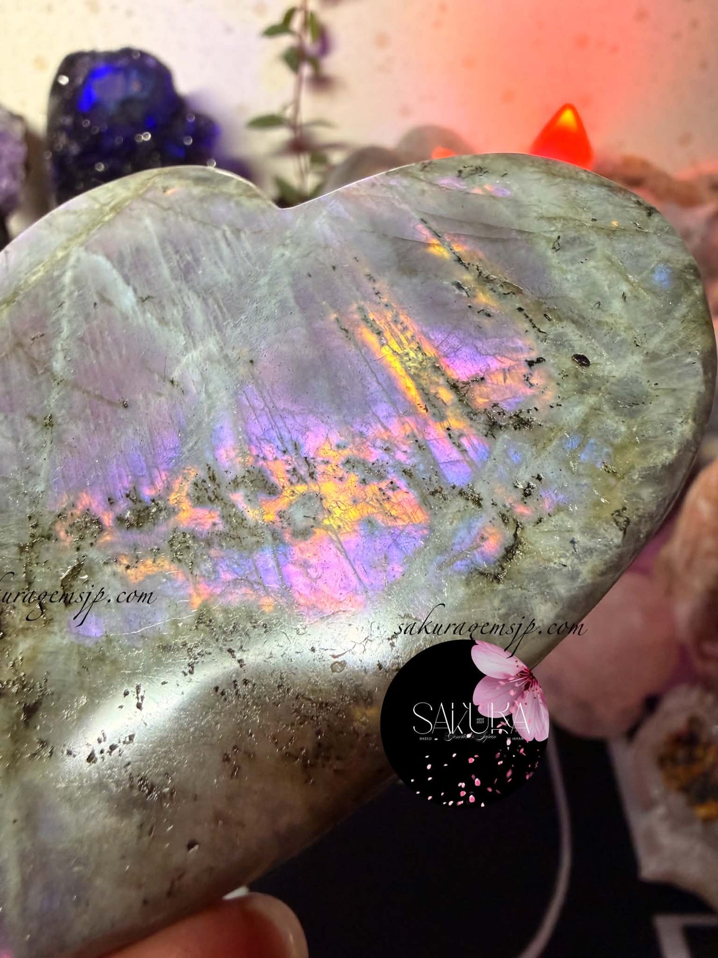 Premium Grade Purple-pink-blue Heart Labradorite