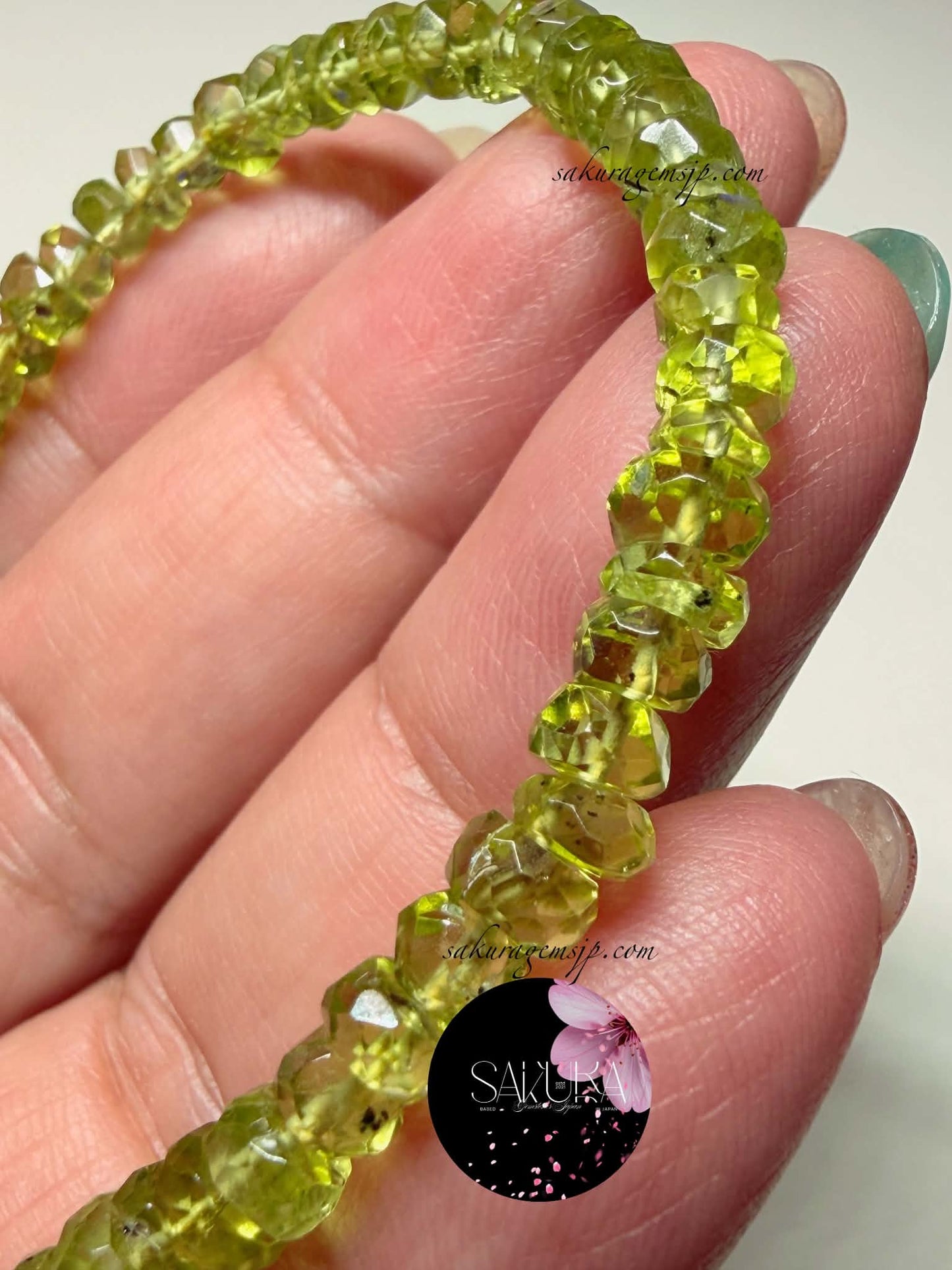 Rondelle-Cut-faceted PERIDOT Bracelet
