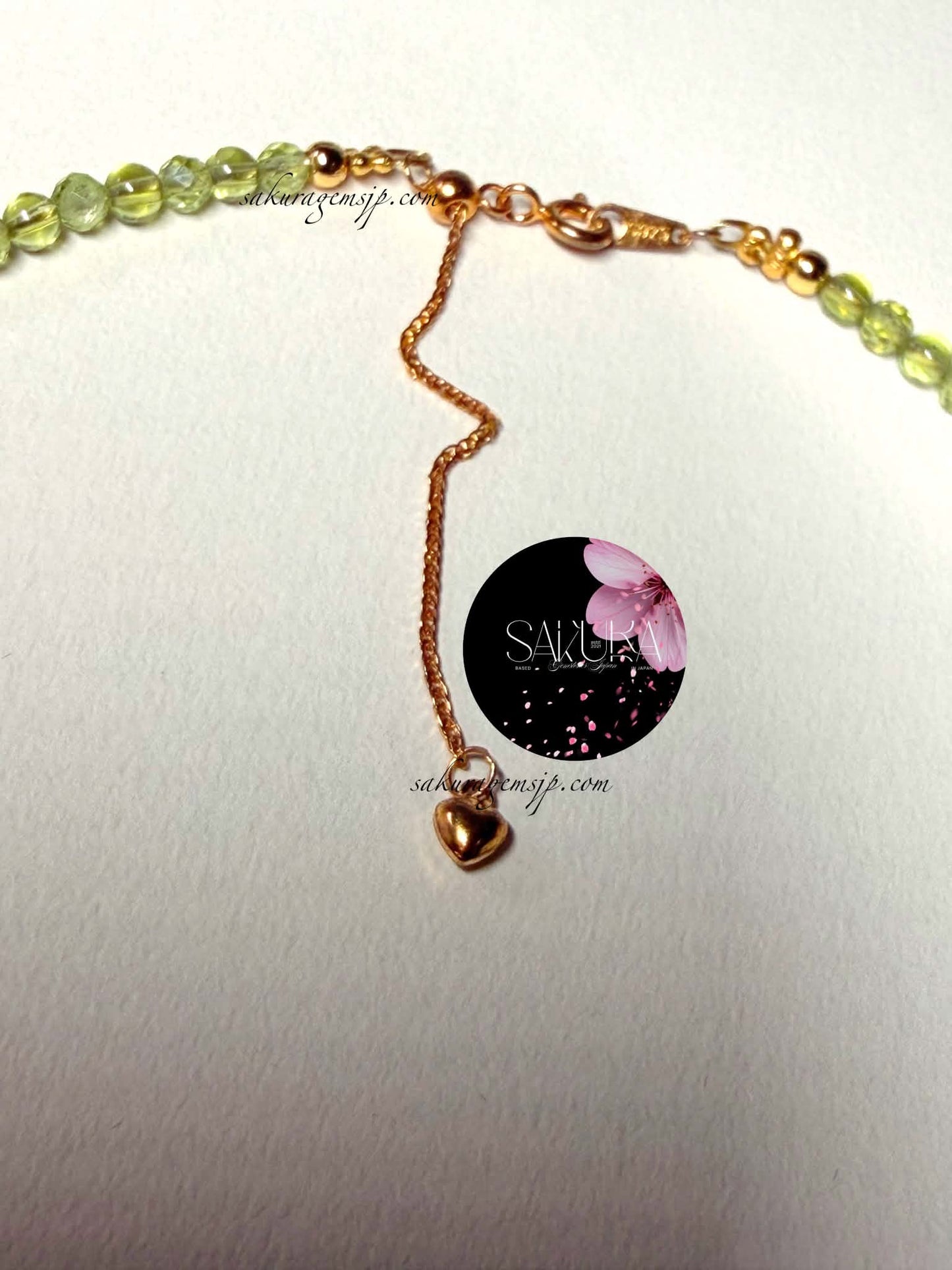 s925 Sterling Silver Setting PERIDOT Round & Faceted Bead Necklace