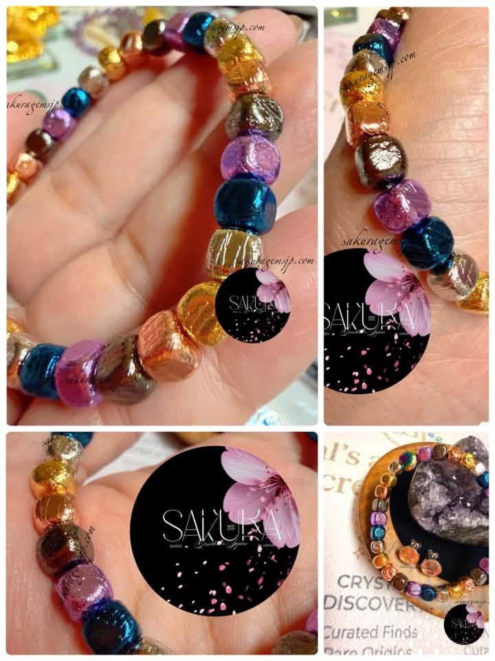 Meteorite Bracelet “Cosmic Gemstone Bracelet”