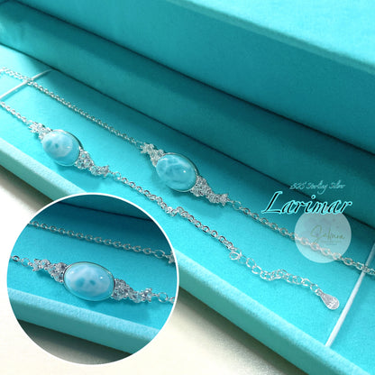 s925 OVAL LARIMAR Bracelet