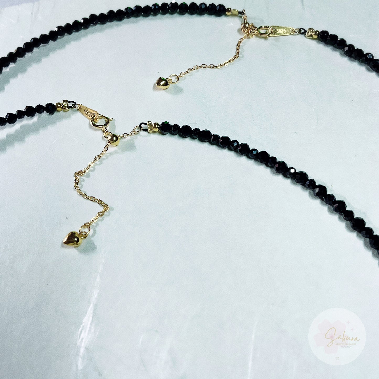 s925 BLACK Obsidian Faceted Necklace