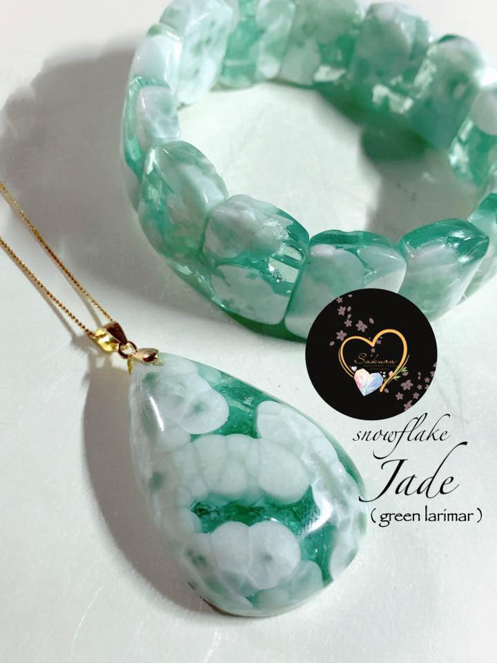 SNOWFLAKE Jade / Green Larimar