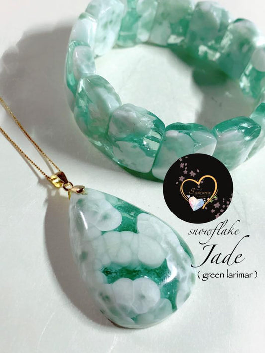 SNOWFLAKE Jade / Green Larimar
