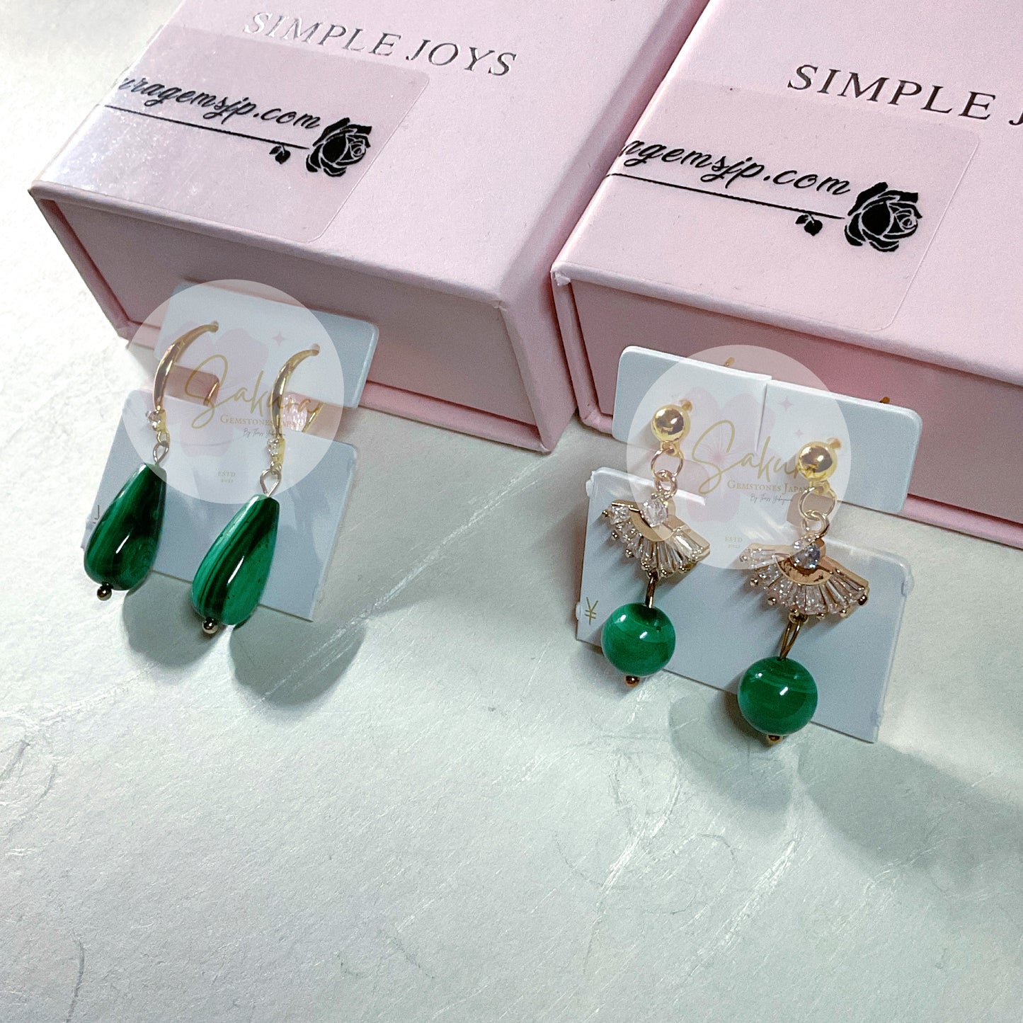 Malachite Designed Earrings s925 Sterling Silver