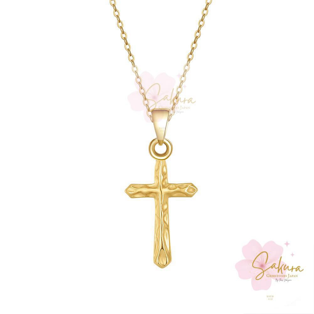 s925 Sterling Silver Settings CROSS Pendant (gold overlay)