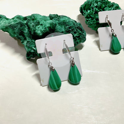 Malachite Drop s925 Sterling Silver Earrings