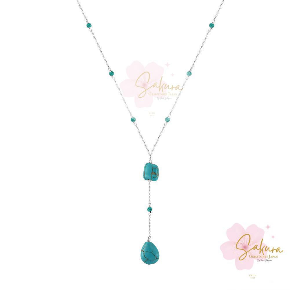 s925 Sterling Silver Settings TURQUOISE Stone Necklace