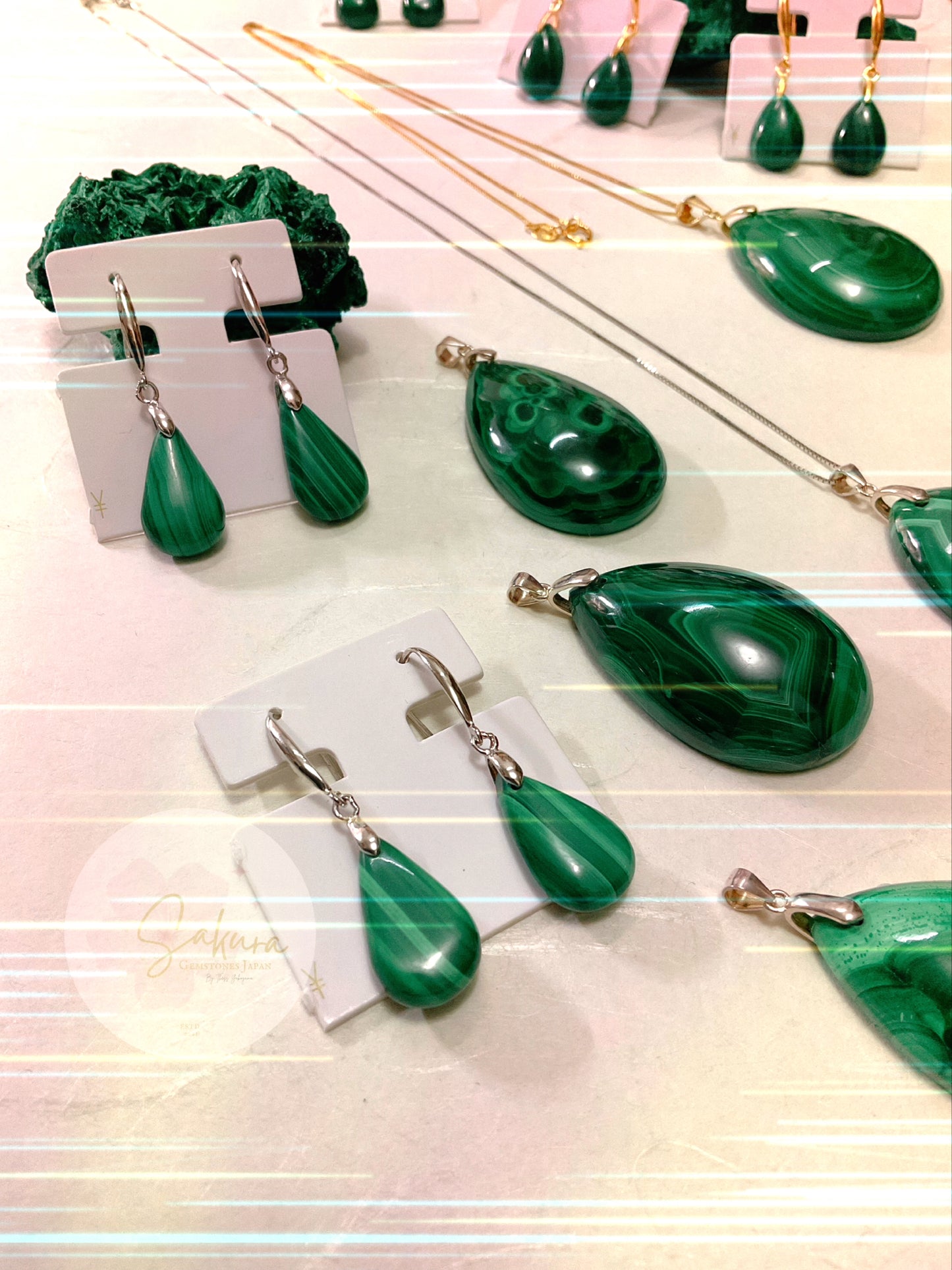 Malachite Drop s925 Sterling Silver Earrings