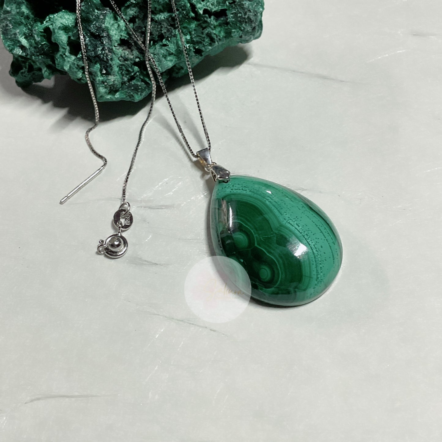 MALACHITE Drop Pendant s925