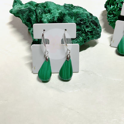 Malachite Drop s925 Sterling Silver Earrings