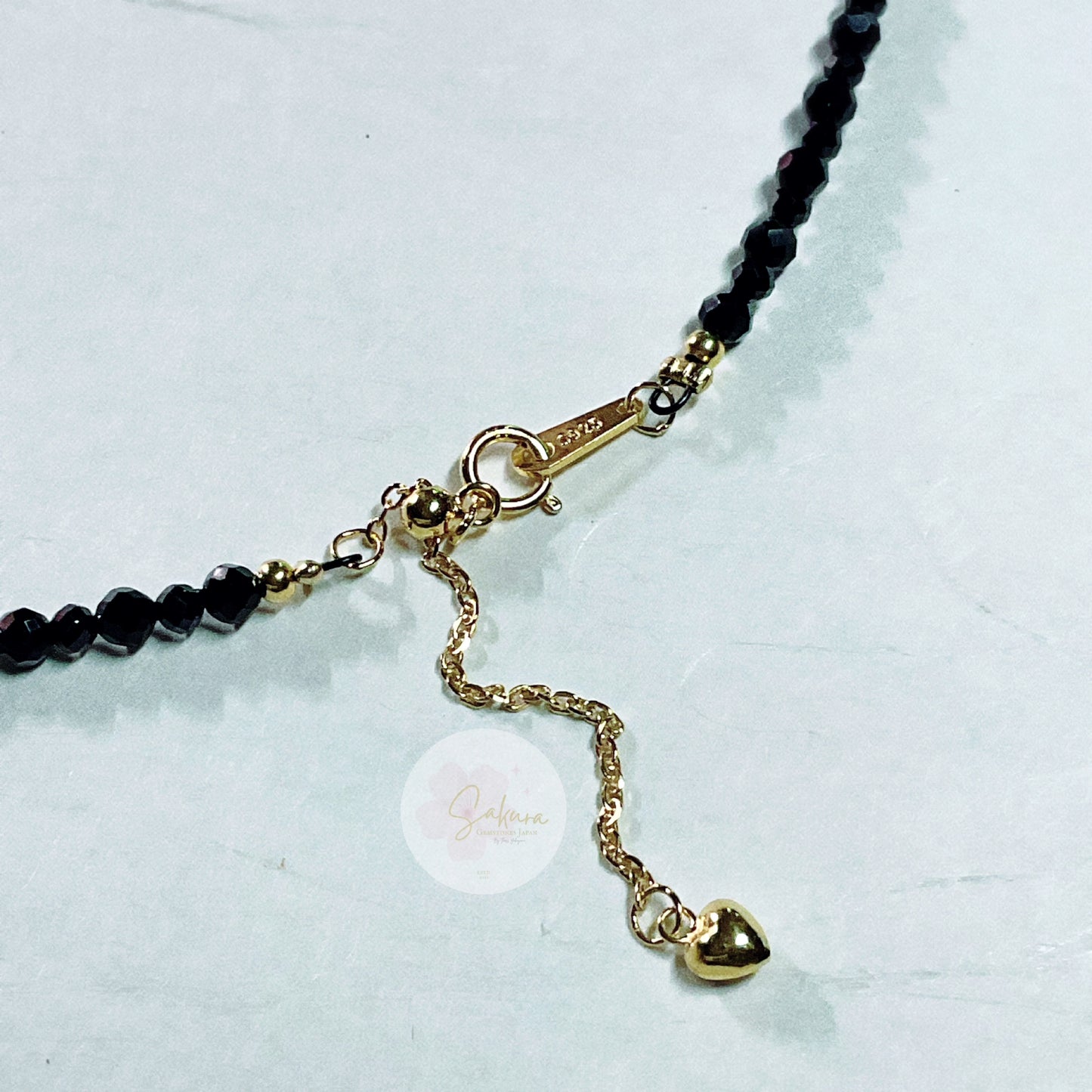 s925 BLACK Obsidian Faceted Necklace