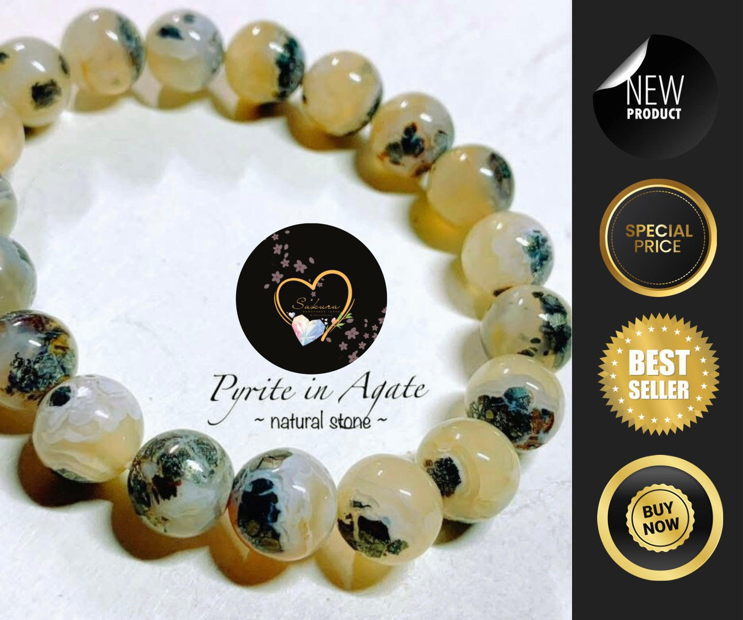 PYRITE in Agate
