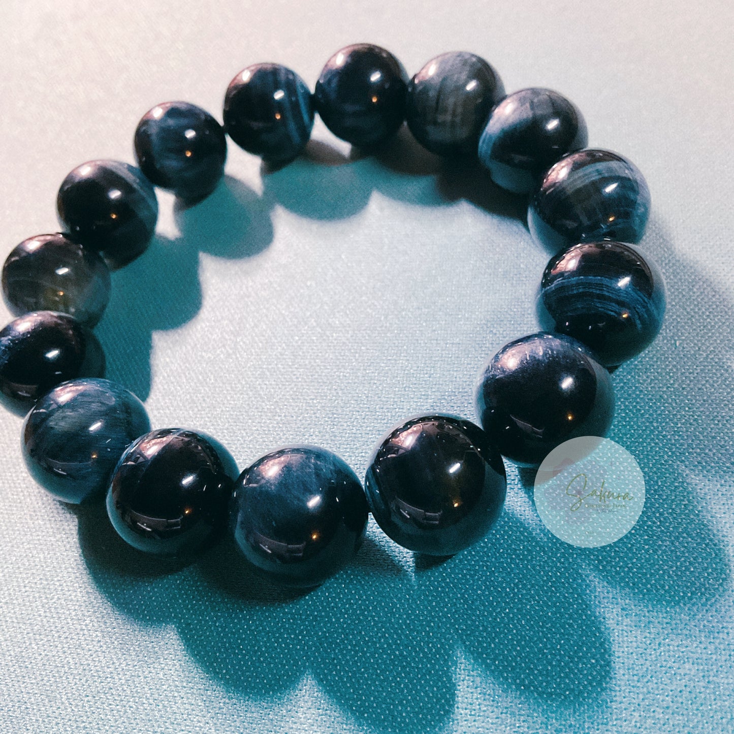 Natural BLUE TIGER EYE Bracelet (unisex)