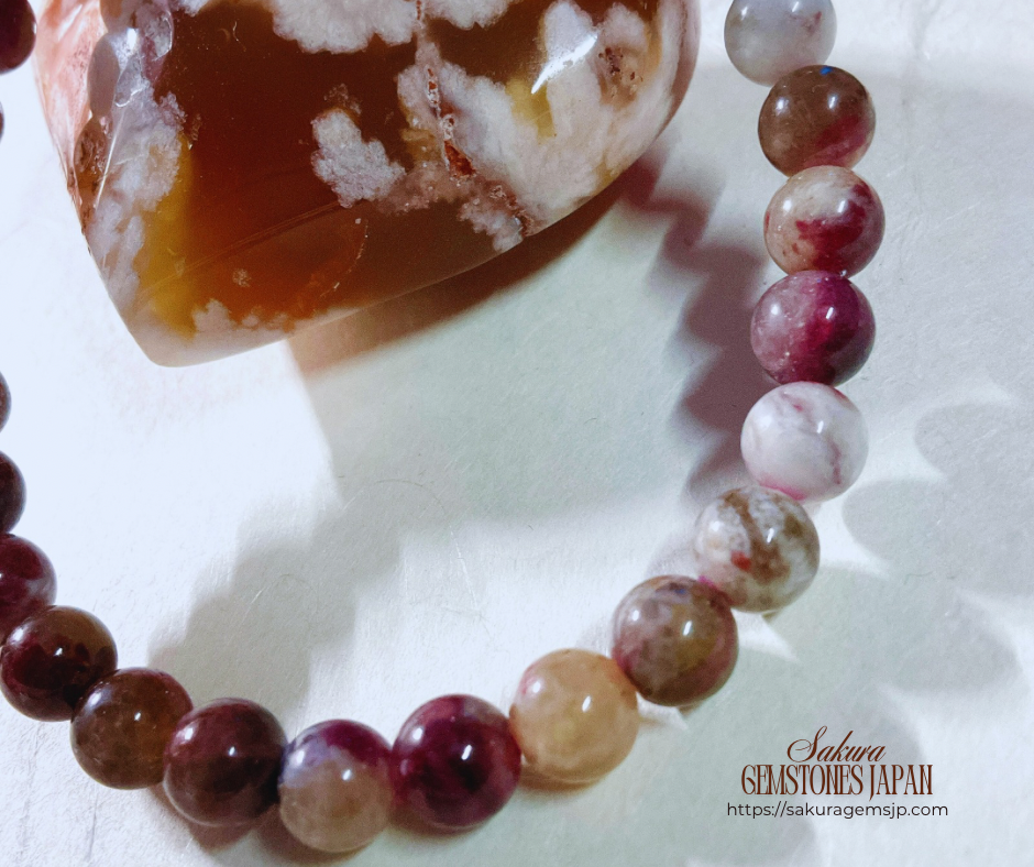 Pink PLUM Tourmaline / PLUM Blossom Tourmaline Bracelet