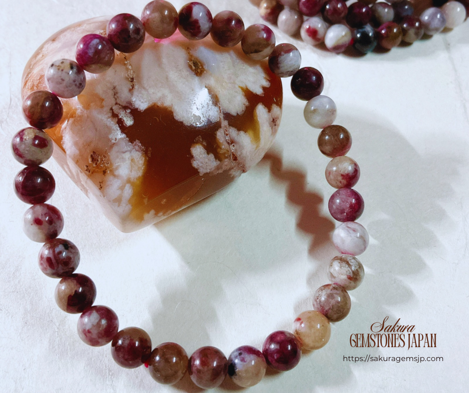 Pink PLUM Tourmaline / PLUM Blossom Tourmaline Bracelet
