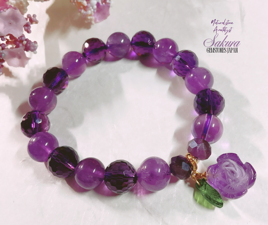Amethyst Faceted x Round Beads collab. Bracelet ( desabure by: im sakura )