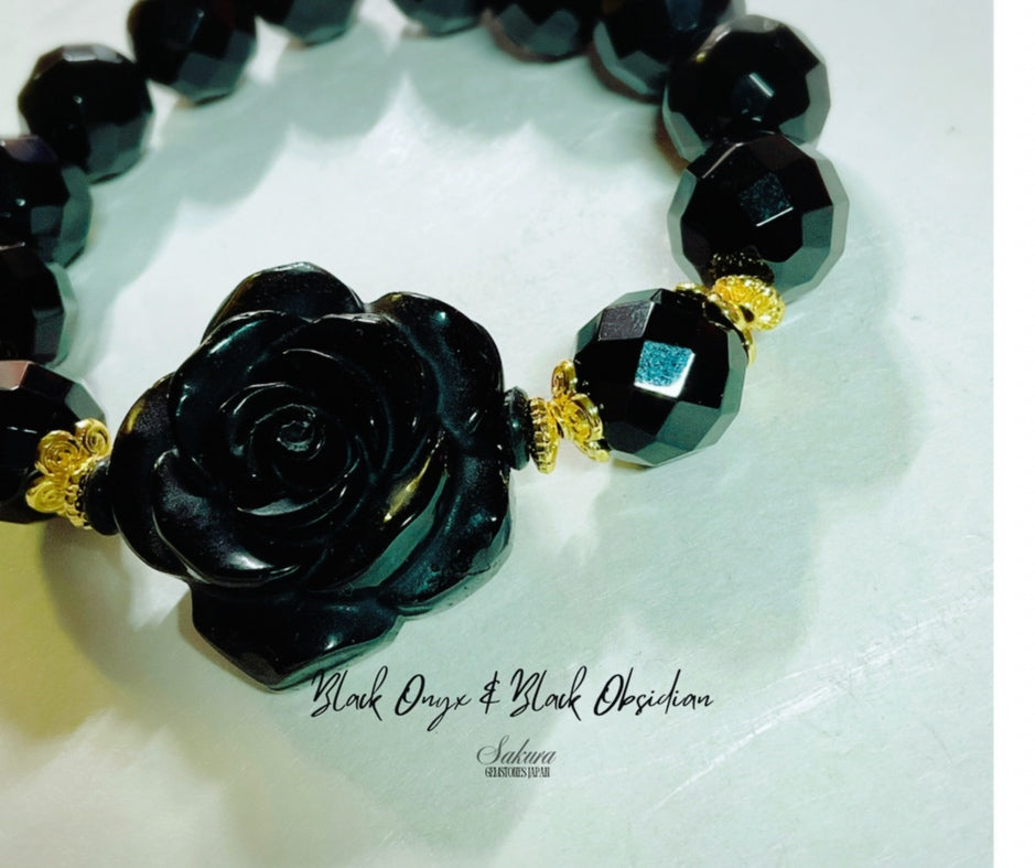 Black ONYX & Black Obsidian Bracelet ( desabure by: im sakura )