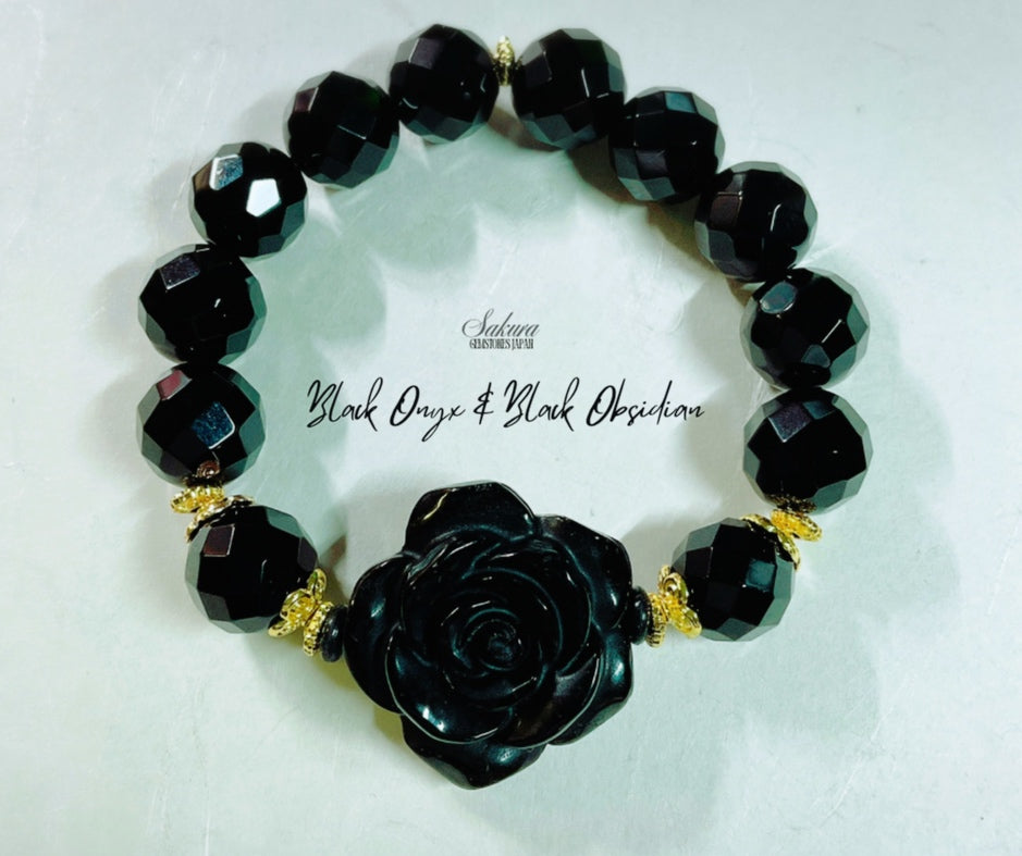 Black ONYX & Black Obsidian Bracelet ( desabure by: im sakura )