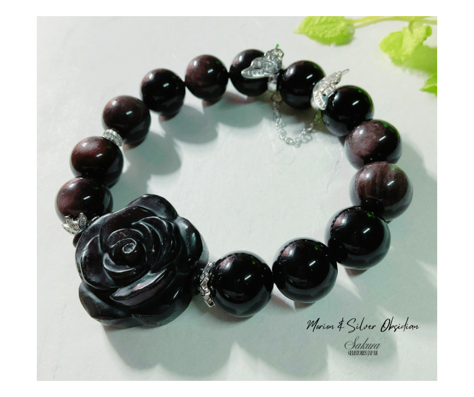 Morion & Silver Obsidian Bracelet ( desabure by: im sakura )