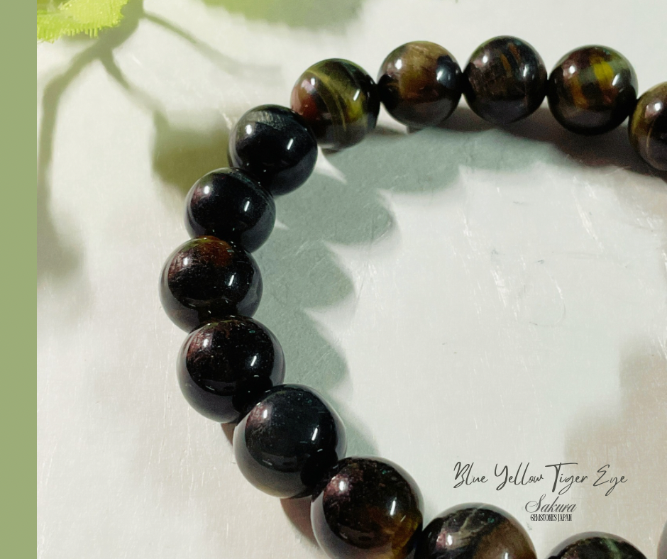 Yellow Blue Tiger’s Eye Bracelet ( desabure by: im sakura )