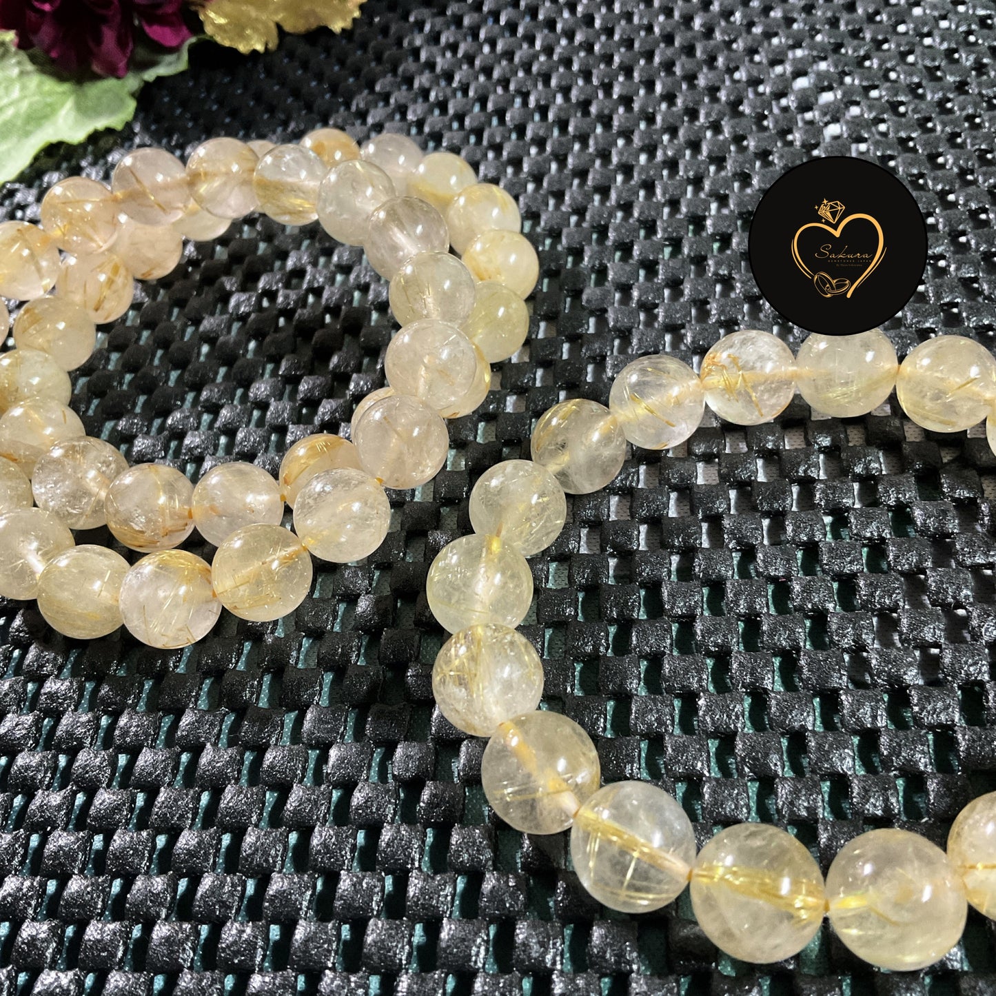 Golden Rutile in Quartz Bracelet