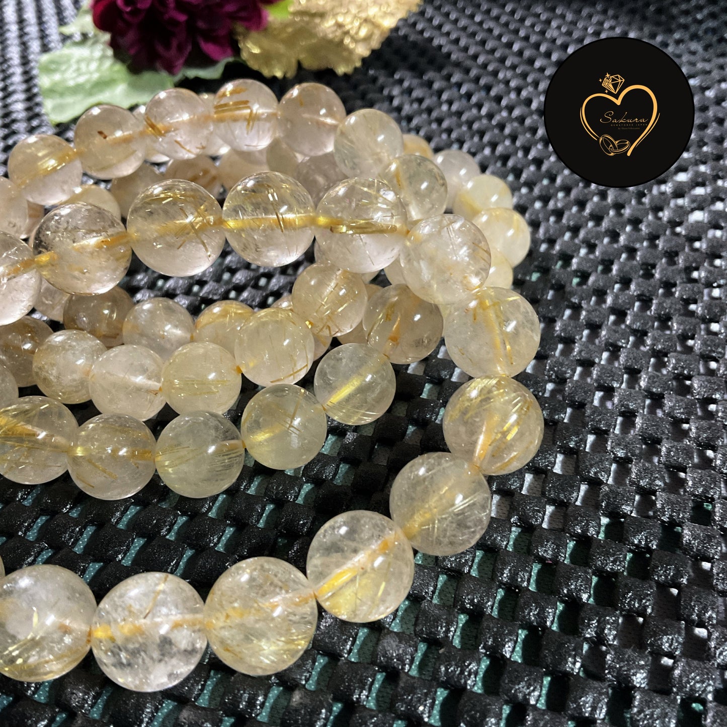 Golden Rutile in Quartz Bracelet