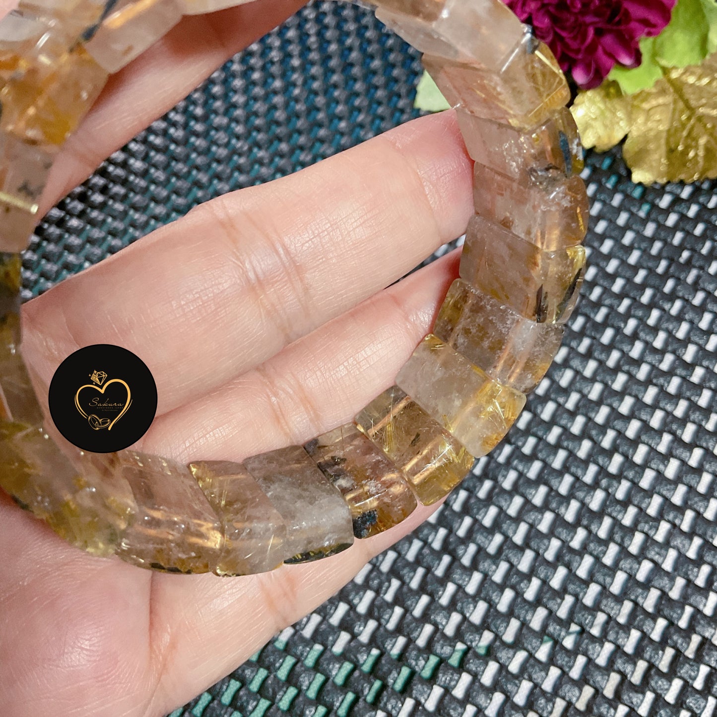 TAI-CHIN Golden Rutile in Quartz
SOFT BANGLE Bracelet  ~ for men & women ~