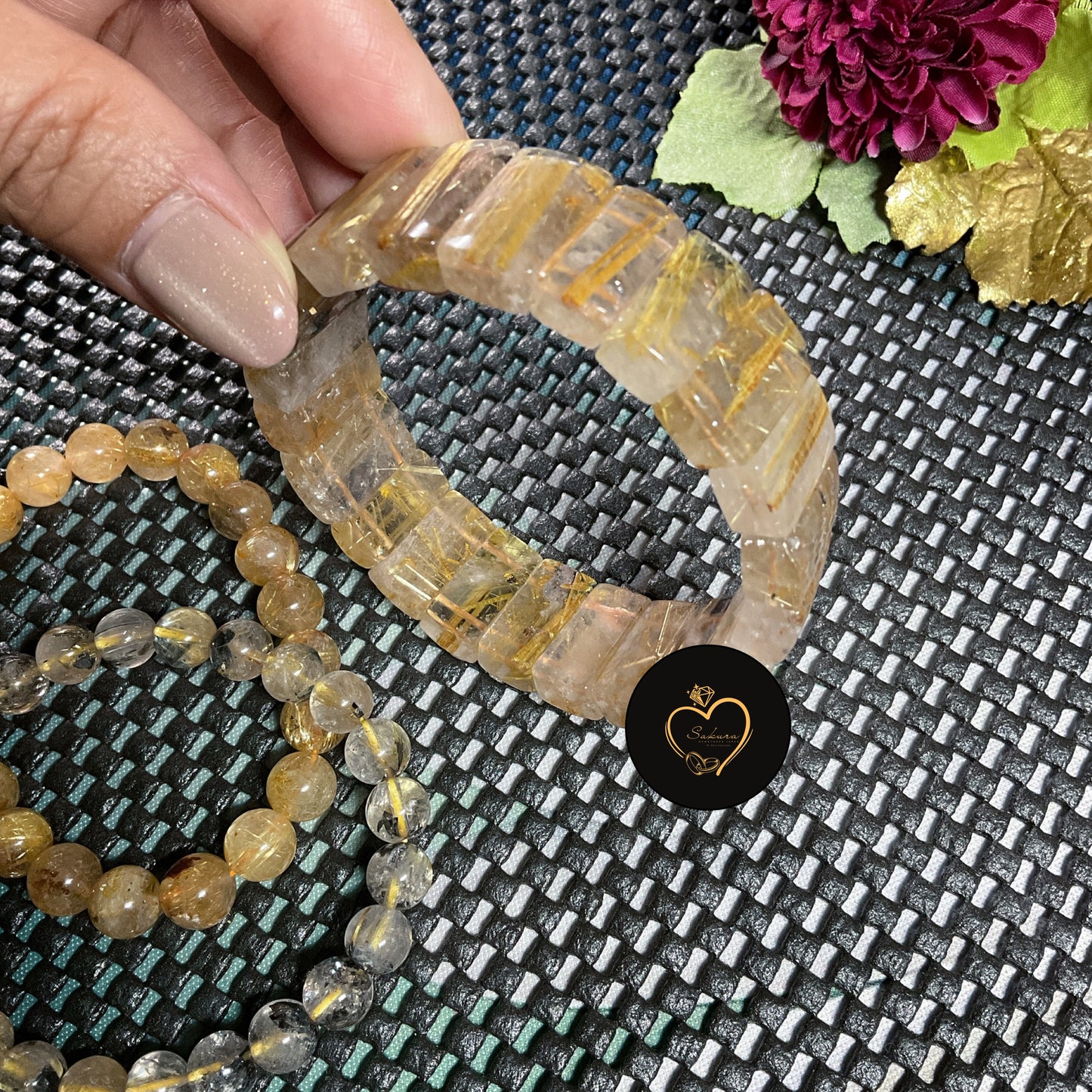 TAI-CHIN Golden Rutile in Quartz
SOFT BANGLE Bracelet  ~ for men & women ~