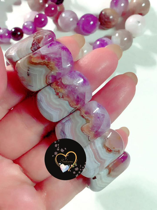 AURALITE23 Amethyst in Persian Agate Bangle
